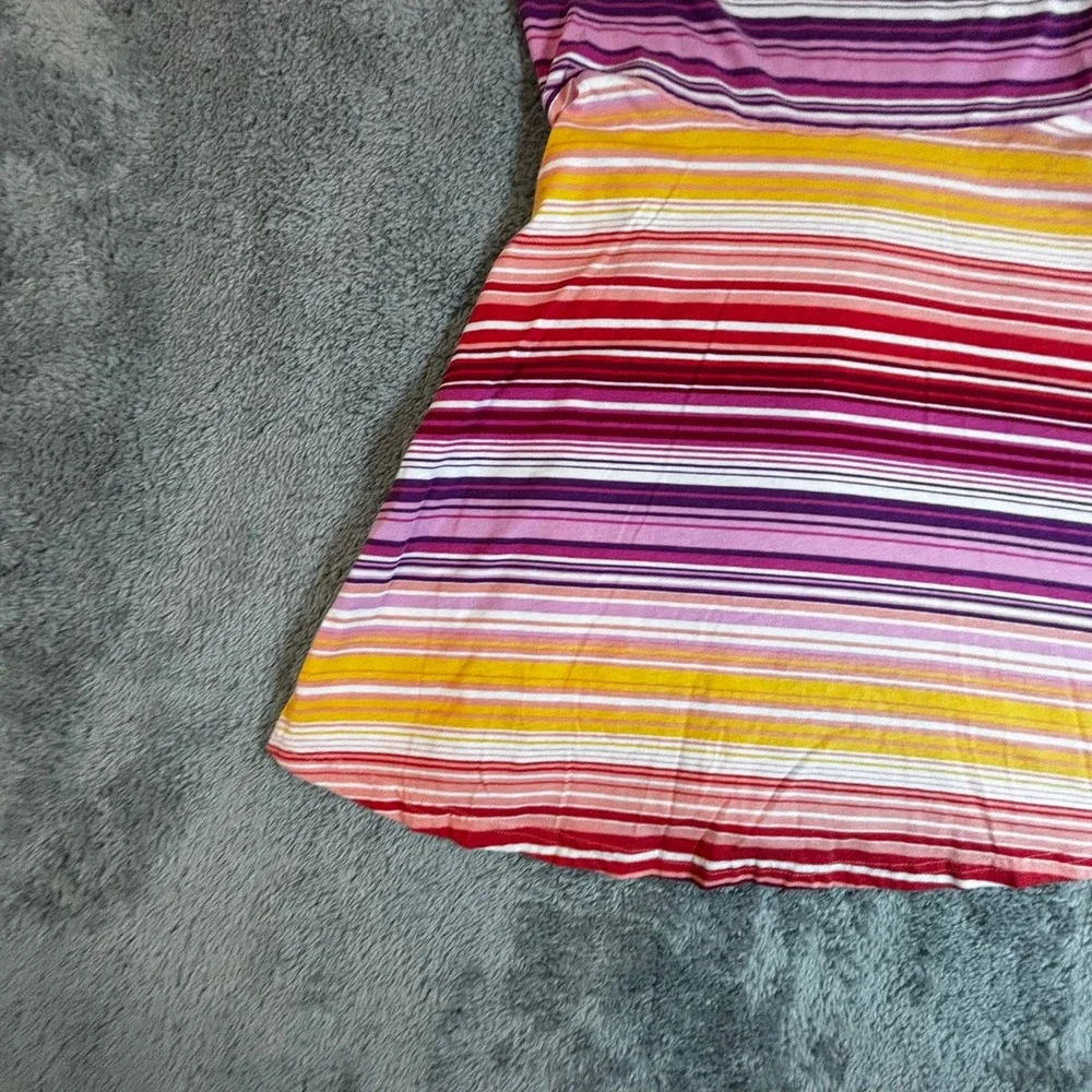 The Childrens Place Girls Striped Skater Dress Pink Red Yellow Size L 10/12